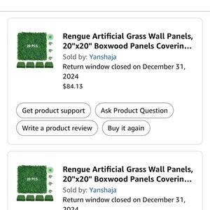 Rengue Artificial Grass Wall Panels 20"x20"